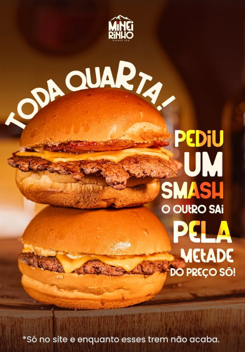 Promoção de quarta: smash pela metade do preço